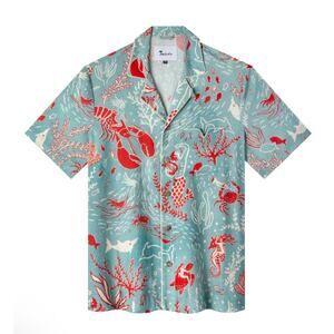 Tombolo Mardi Gras Button Down Shirt Medium
